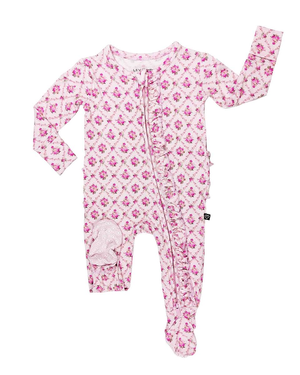 Caroline Ruffled Zippered Footie