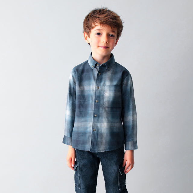 Navy Plaid Shirt