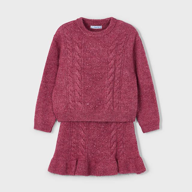 Cherry Sweater and Skirt Set