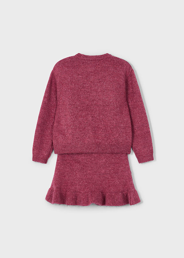 Cherry Sweater and Skirt Set