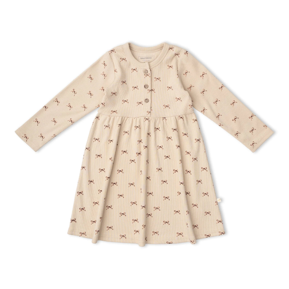 Organic Buttoned Dress | Tiny Bows