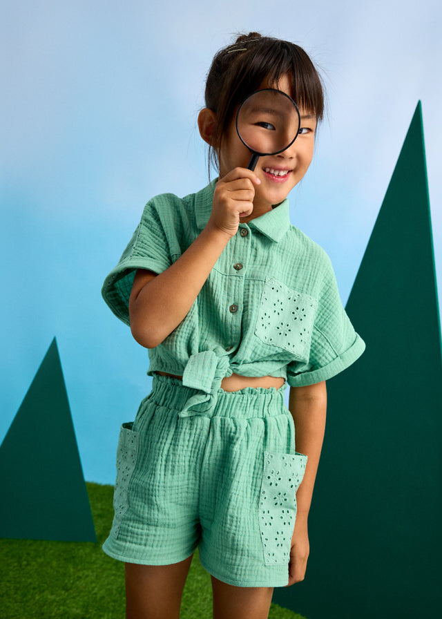 Eyelet Shorts and Blouse Set