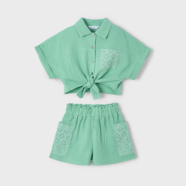 Eyelet Shorts and Blouse Set