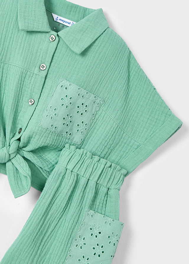 Eyelet Shorts and Blouse Set