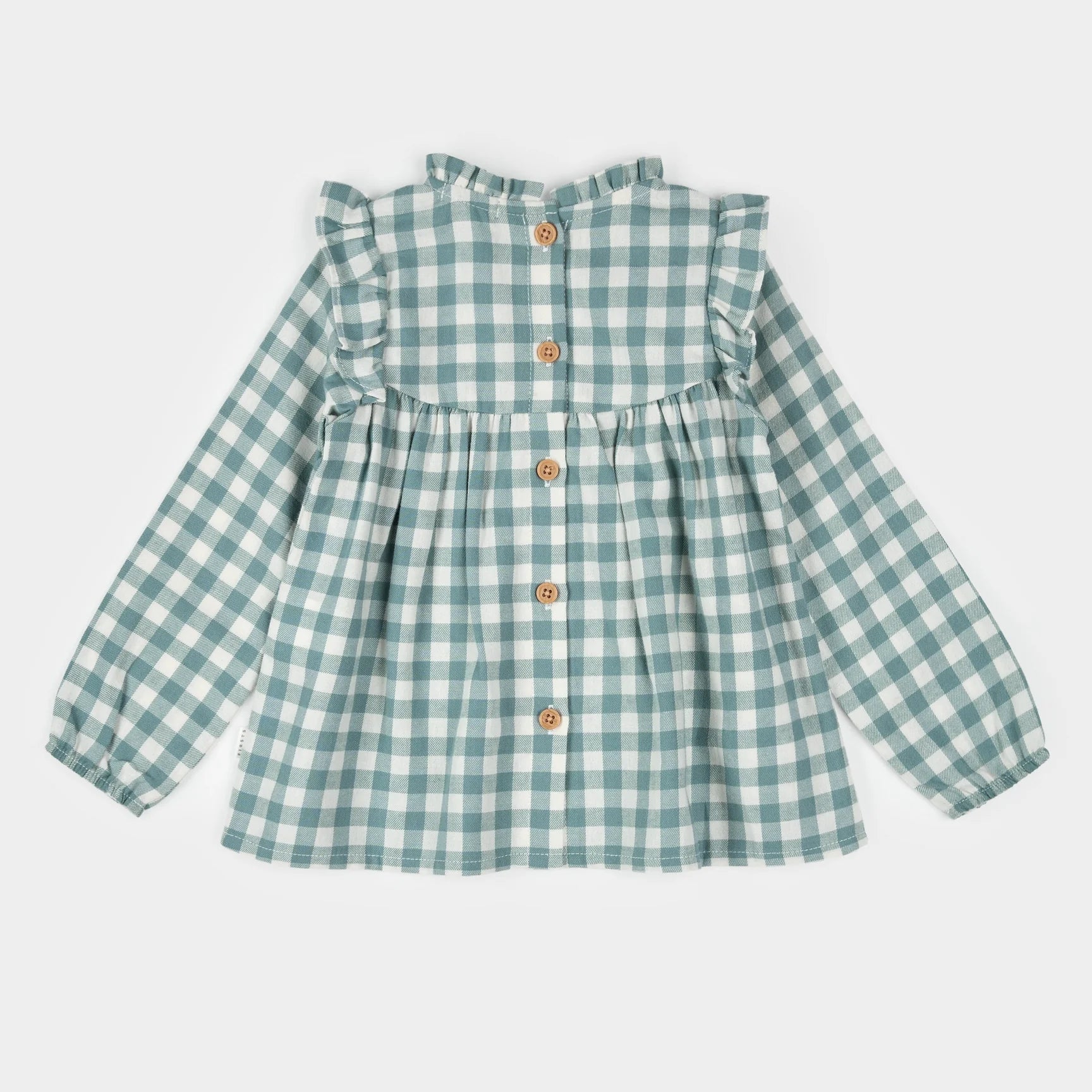 Teal Gingham Brushed Twill Dress Set