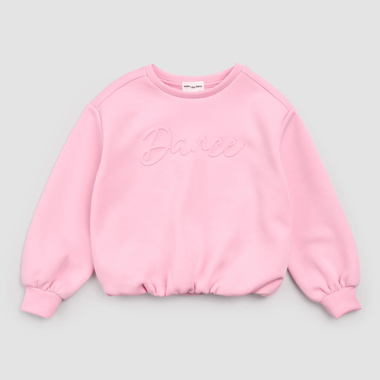 Dance Embossed Bubblegum Scuba Knit Sweatshirt & Wide Leg Joggers