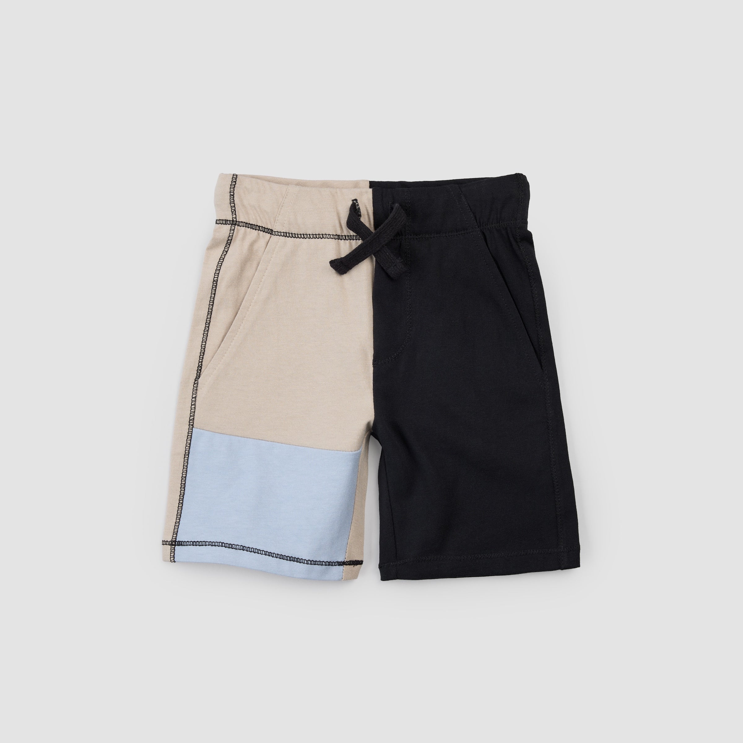 Taupe Color Block T-Shirt + Short Set