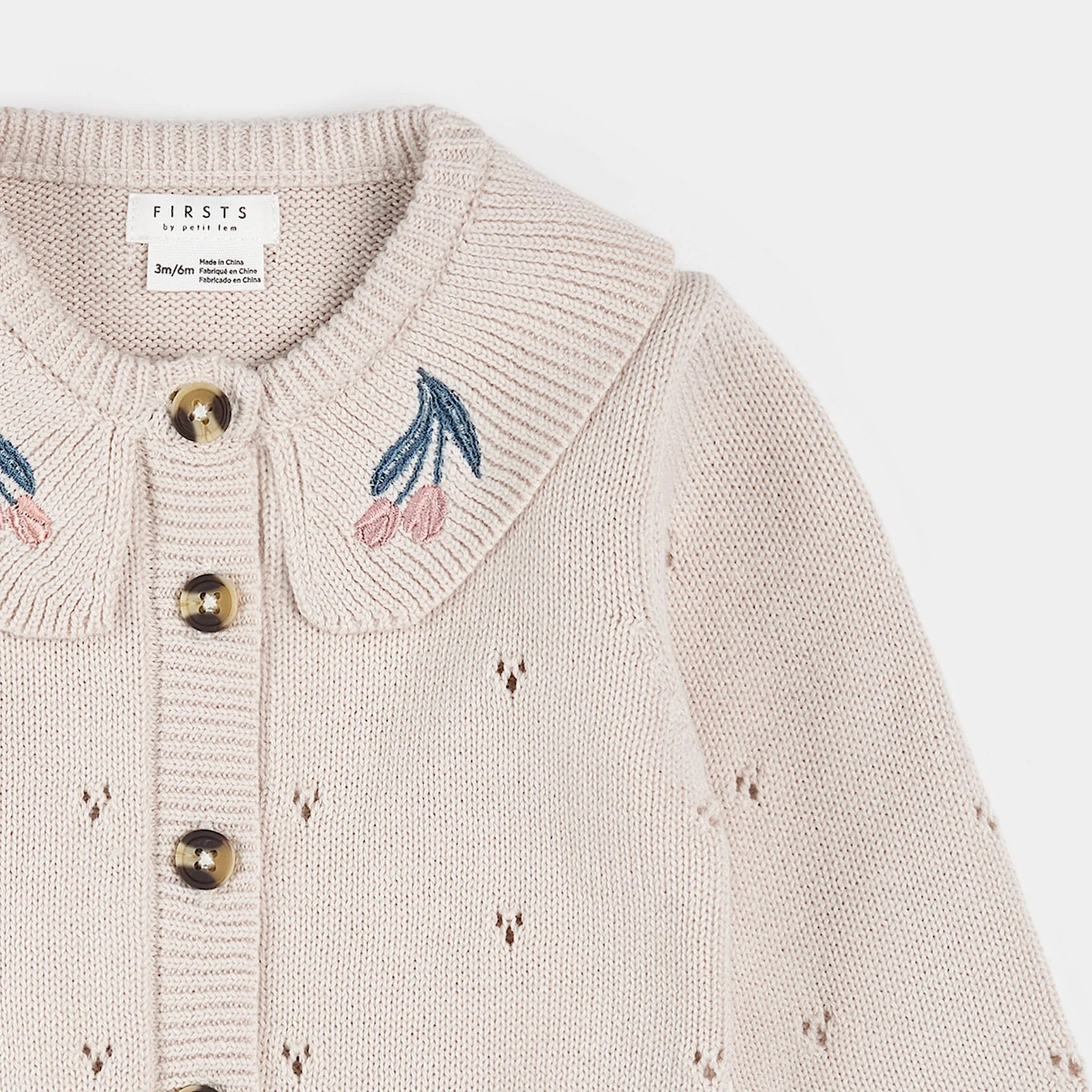 Creme Pointelle Knit Cardigan
