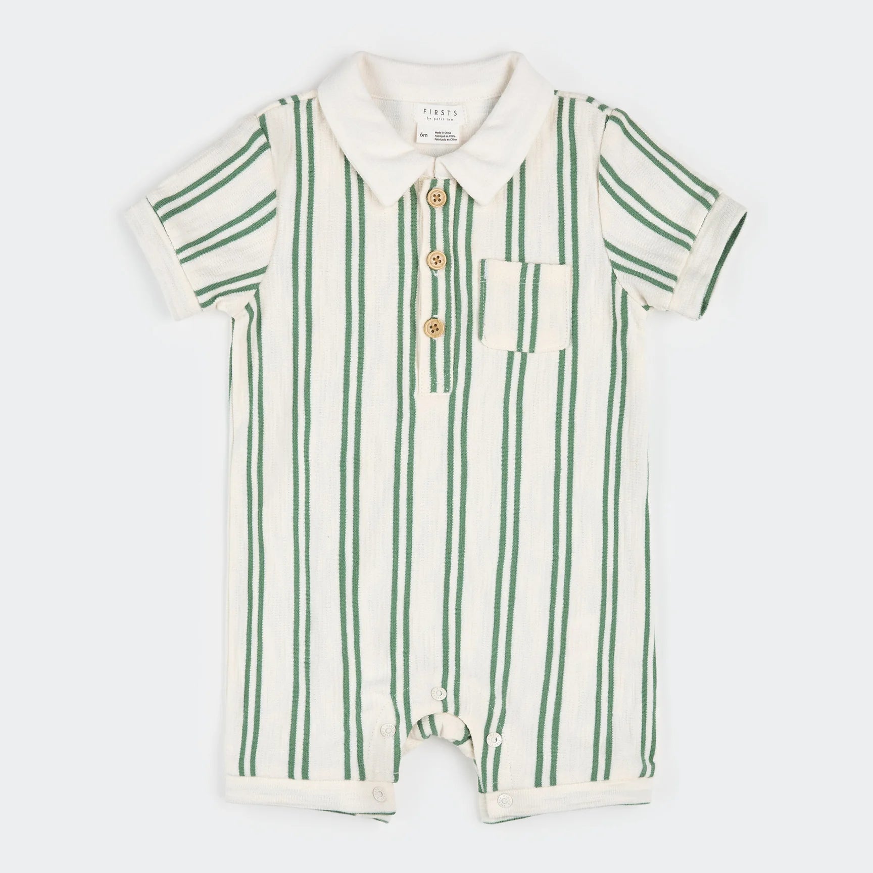 Fern & Off-White Beach Terry Romper