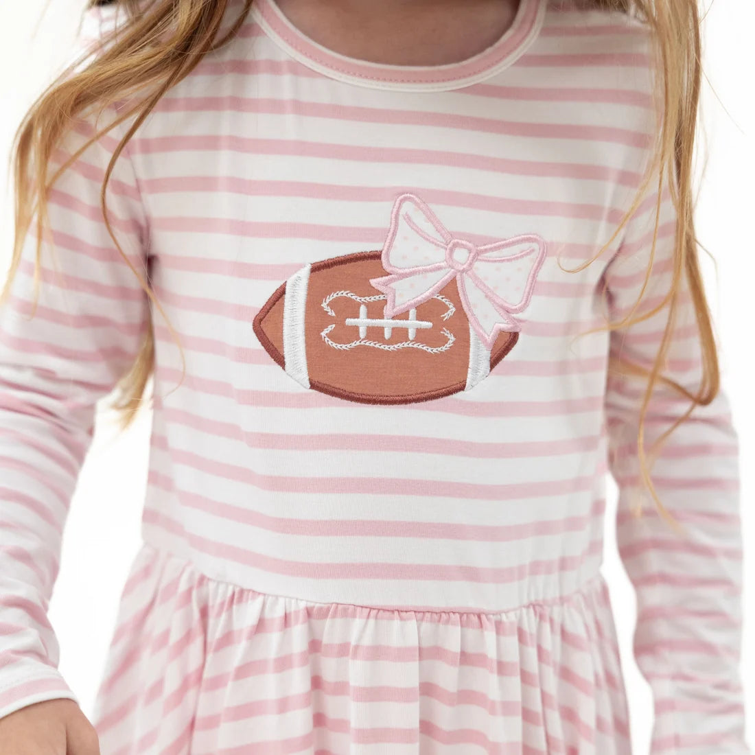 Long Sleeve Peplum Top & Ruffle Bells | Football Dot & Stripe