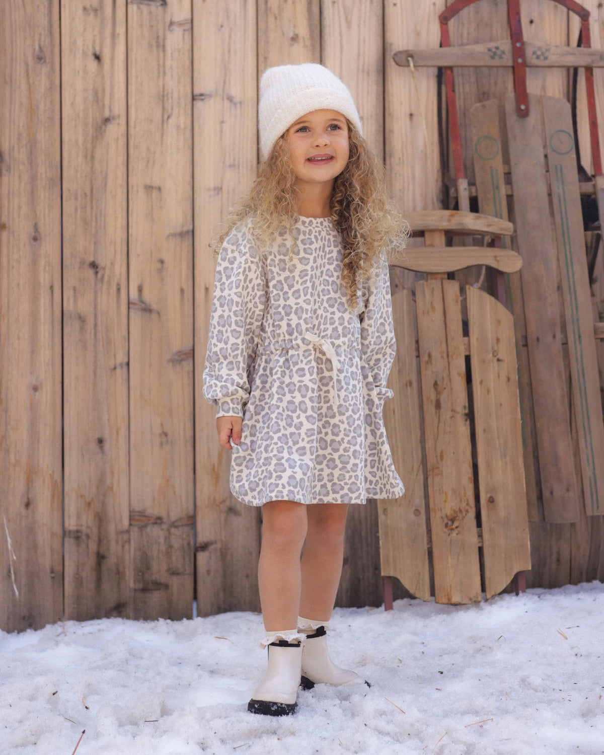 Tate Dress | Blue Leopard