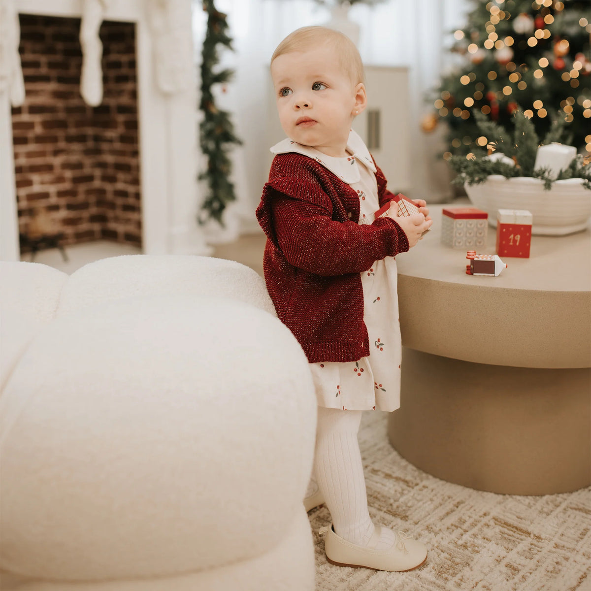 Cardigan Knit Sweater | Red Burgundy