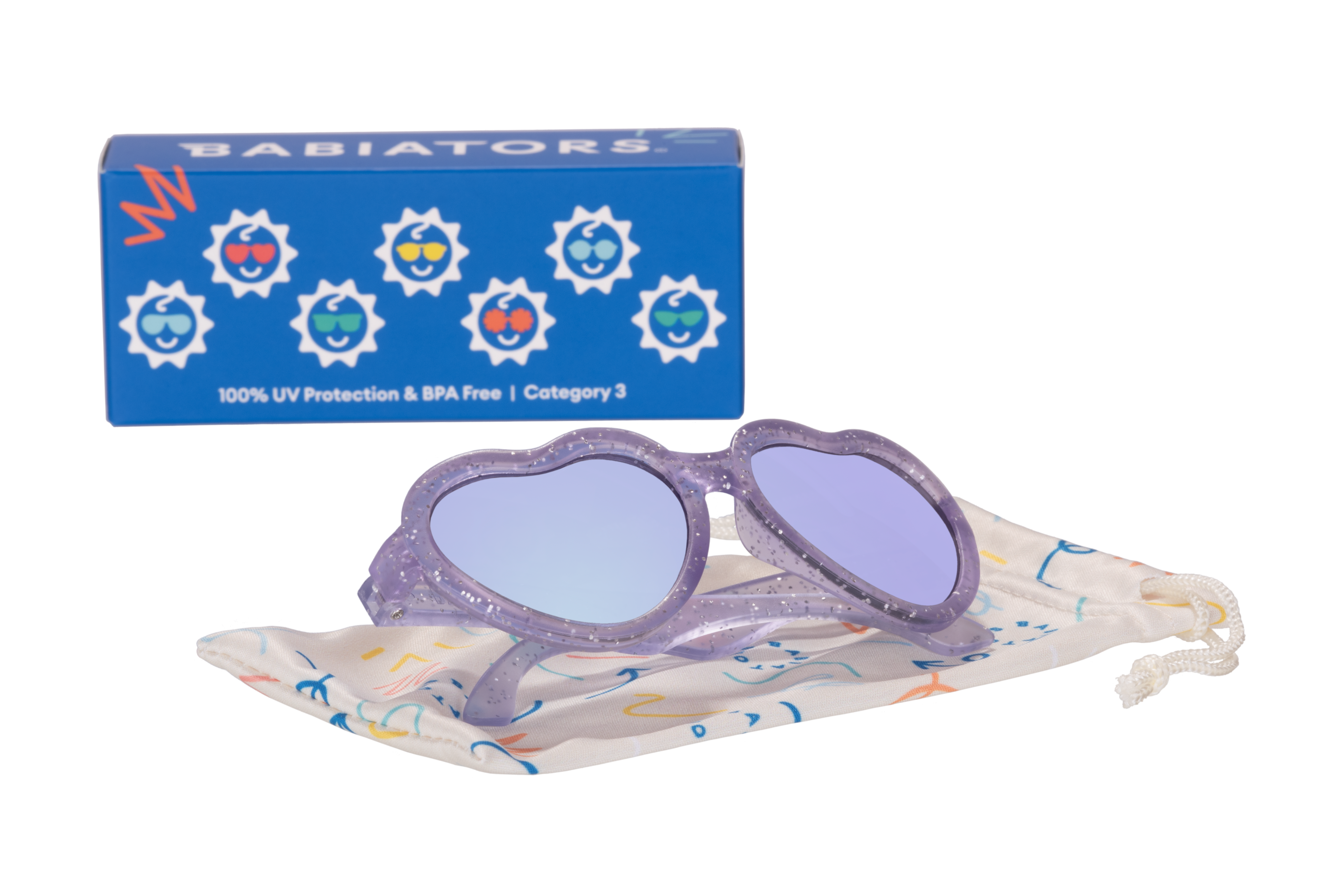 Limited Edition Lavender Shimmer Hearts with Mirrored Lens
