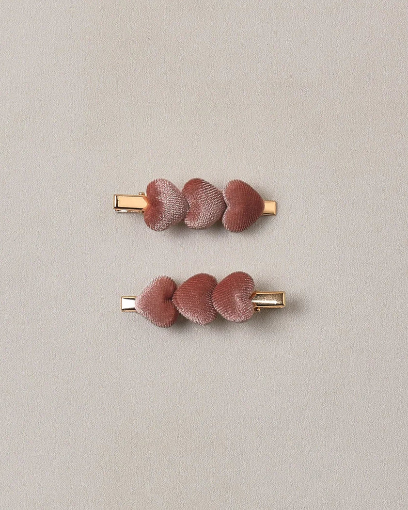 Velvet Heart Clips | Spice