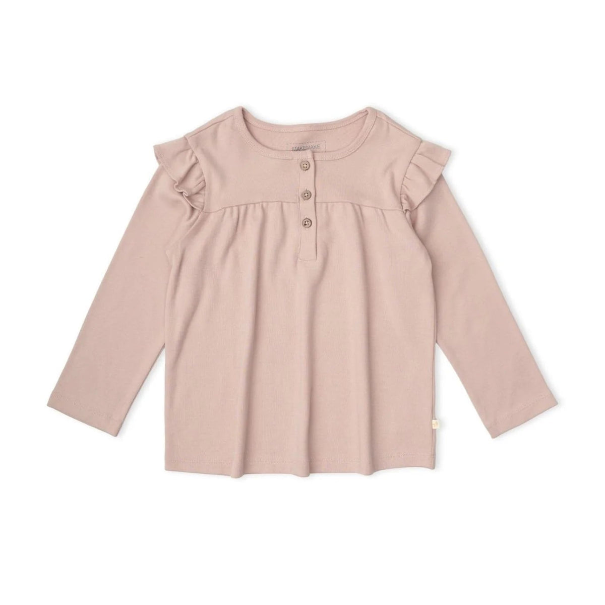Organic Ruffle Sleeve Top | Dusty Rose
