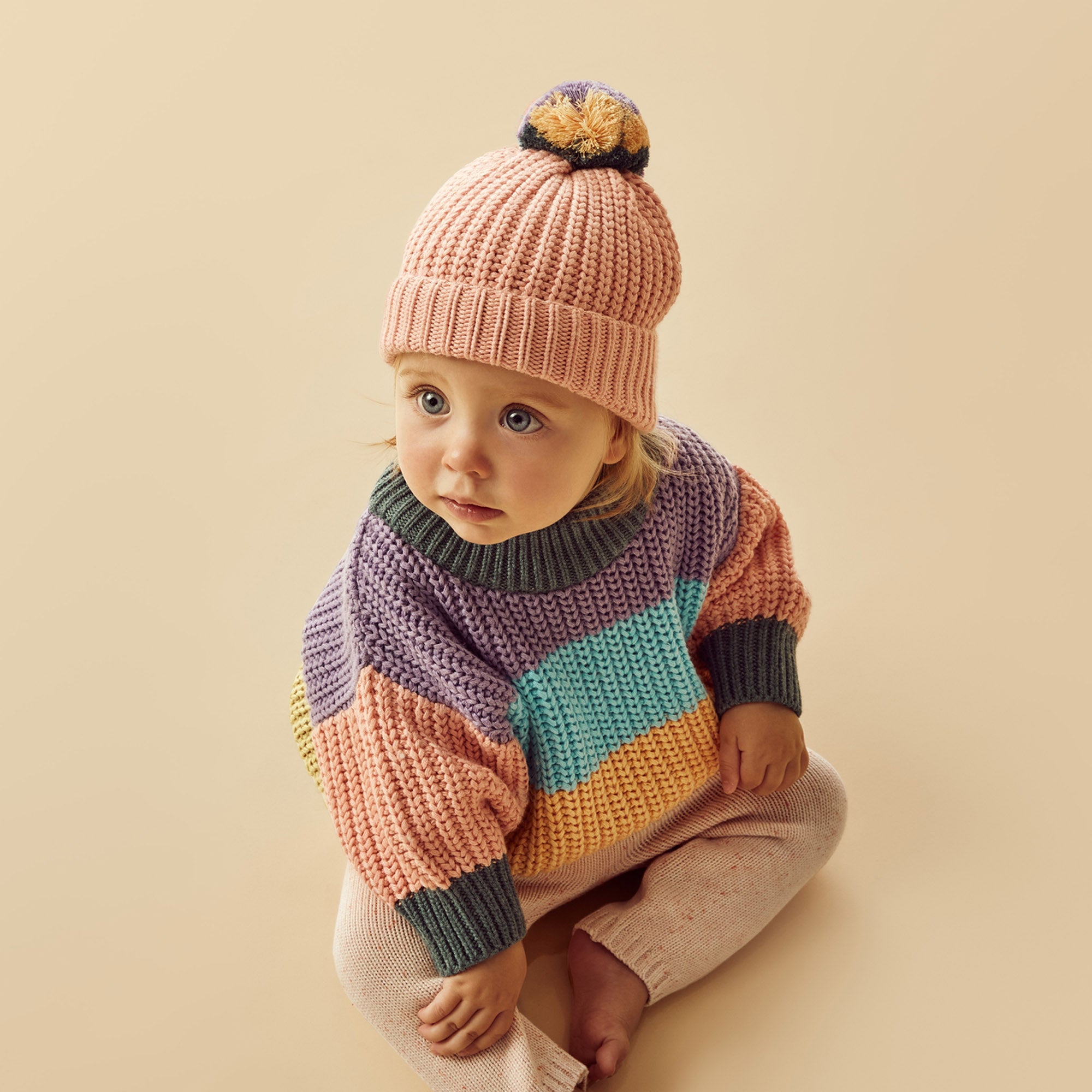Rainbow Organic Knitted Jacquard Sweater