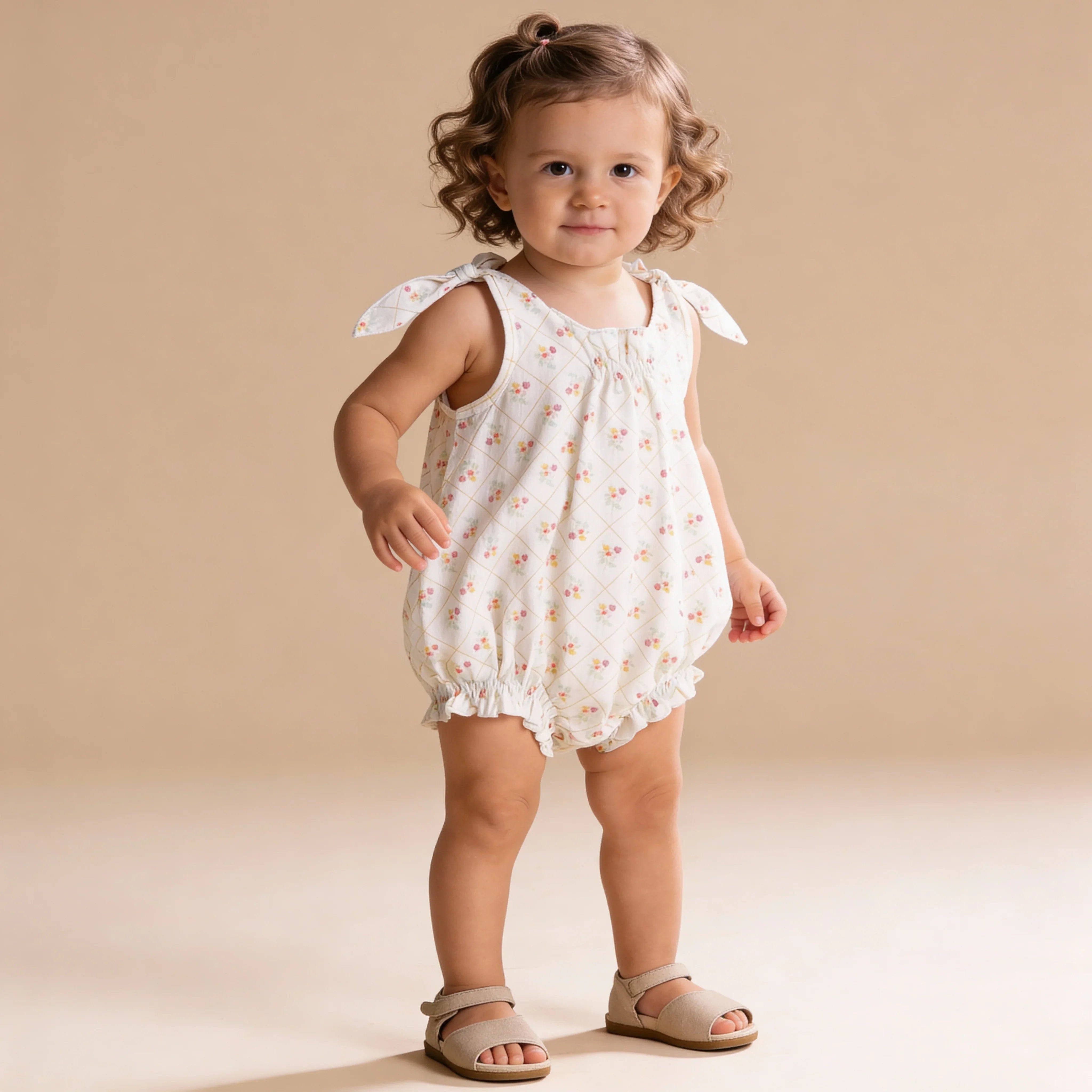 Tie Shoulder Bubble Romper | Spring Weave