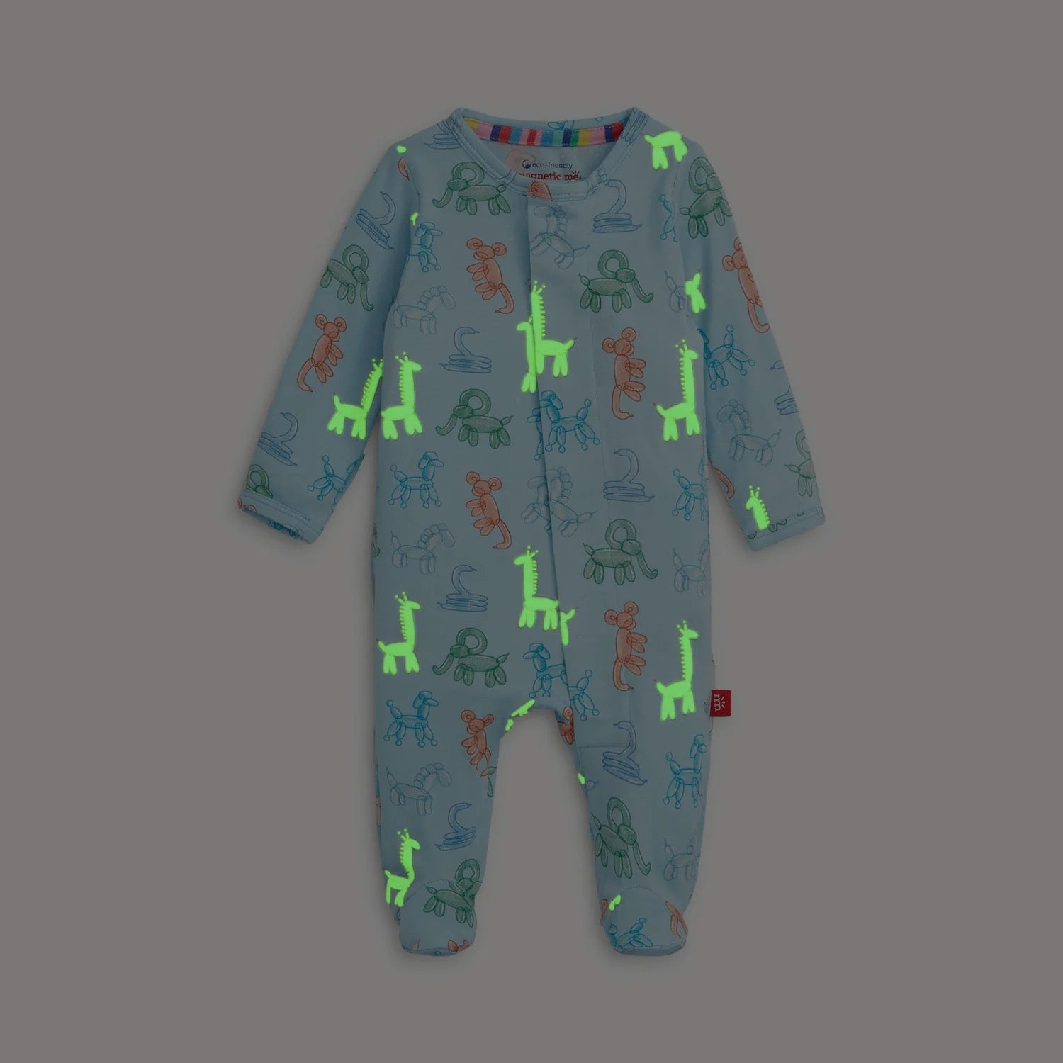 Magnetic Me Footie - Blue Party Animals Glow in the Dark
