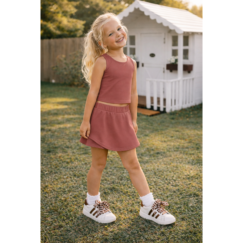 Play Skort Set | Solid Brown