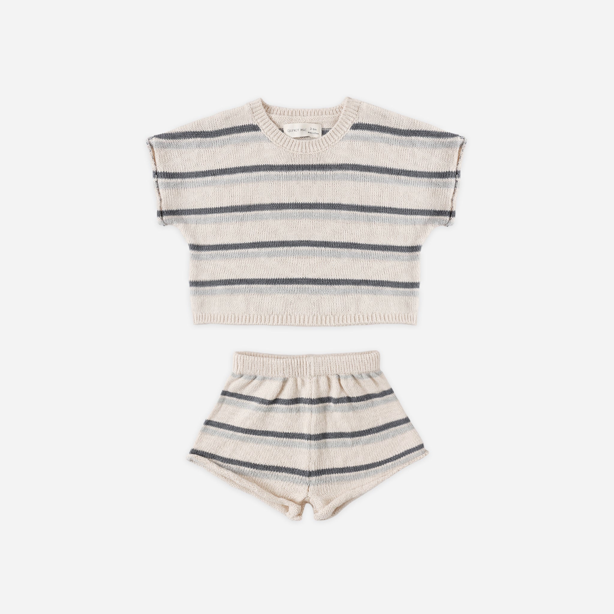Relaxed Summer Knit Set | Ocean Stripe