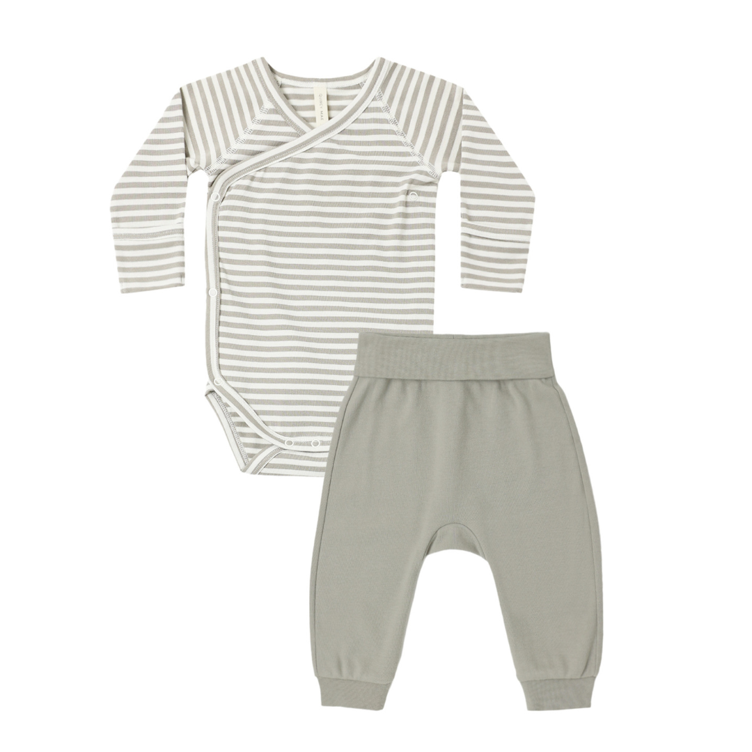 Side Snap Bodysuit + Pant Set | Laurel Stripe