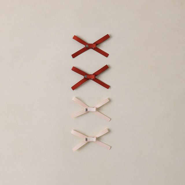 Mini Satin Ribbon Bows | Blush + Red
