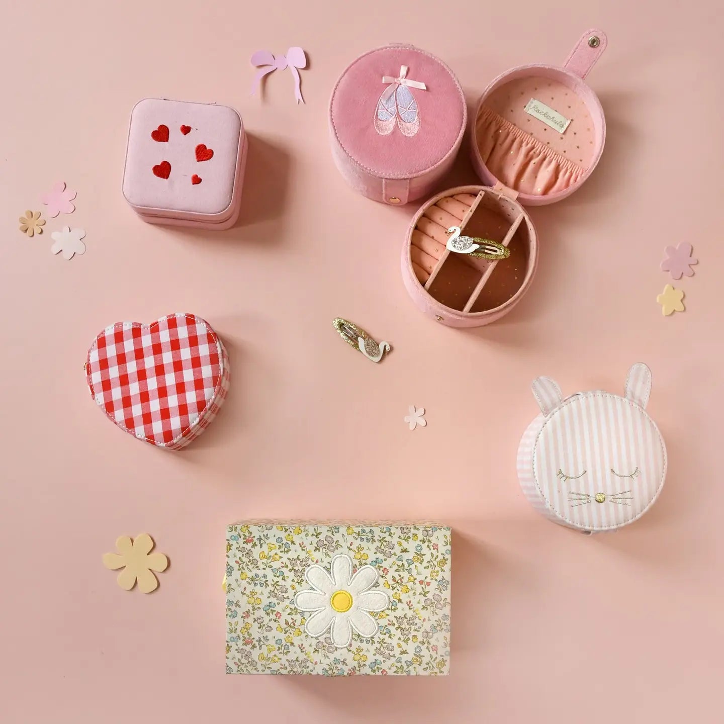 Stripy Bunny Round Jewelry Box