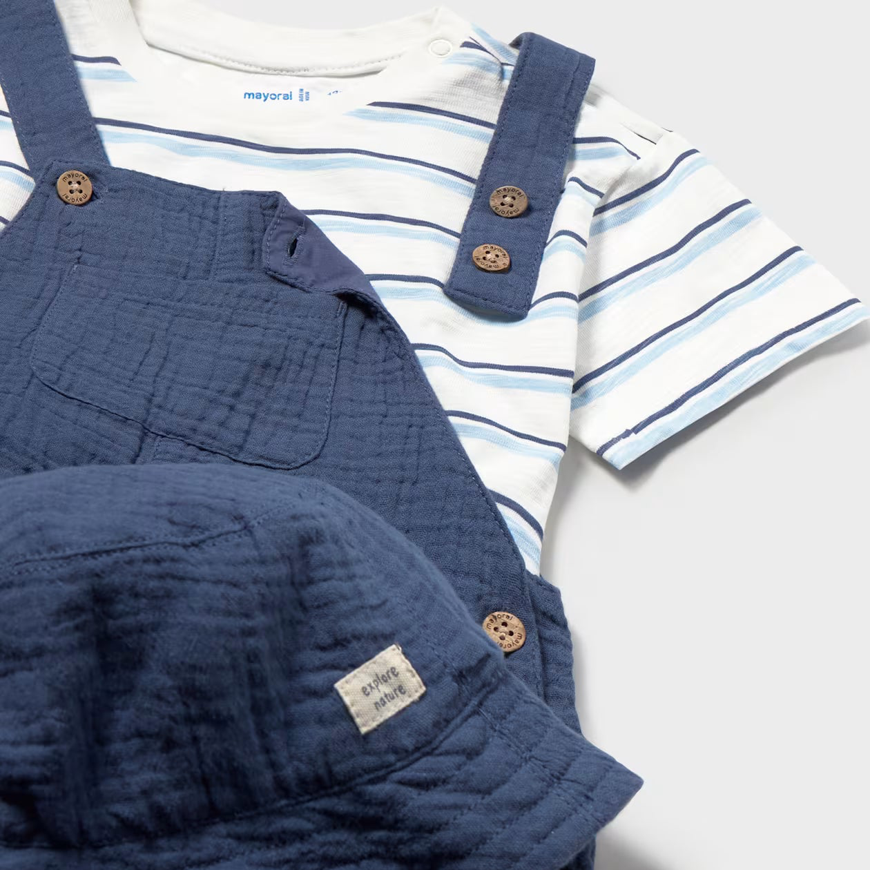 Dungaree 3 Piece Set | Ocean