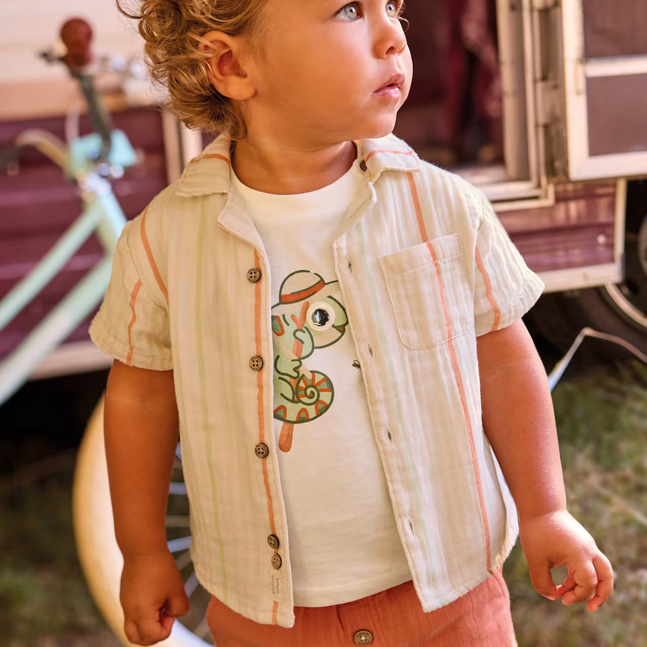 Bambula Shirt + Shorts Set | Stripes