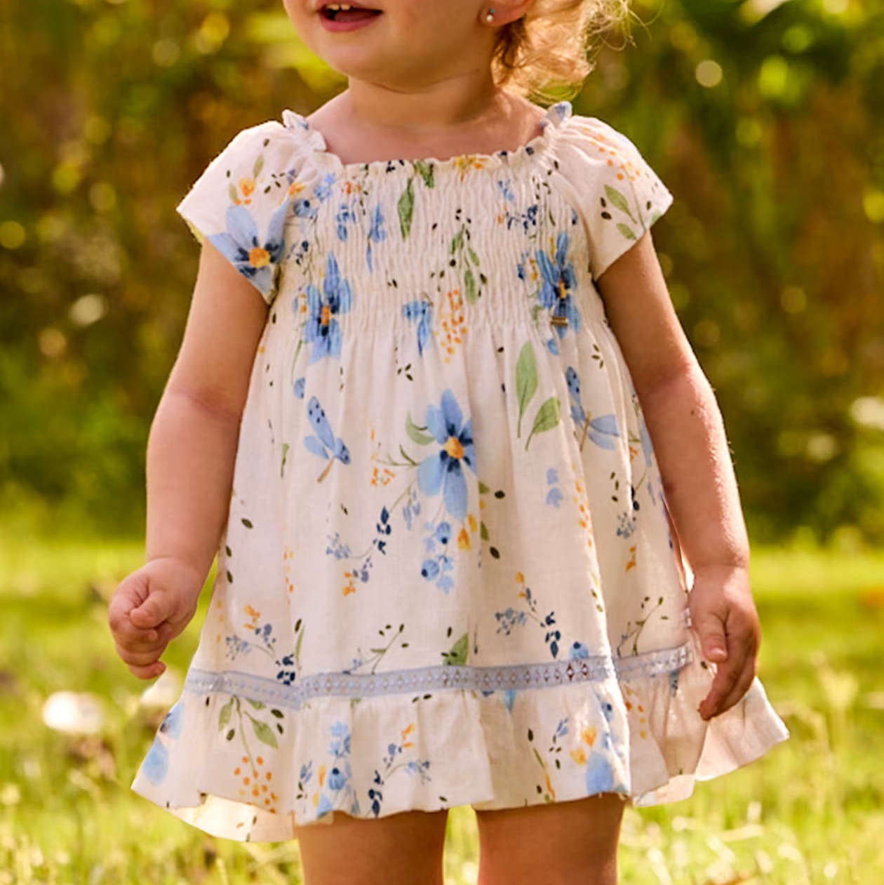Printed Floral Dress | Sky