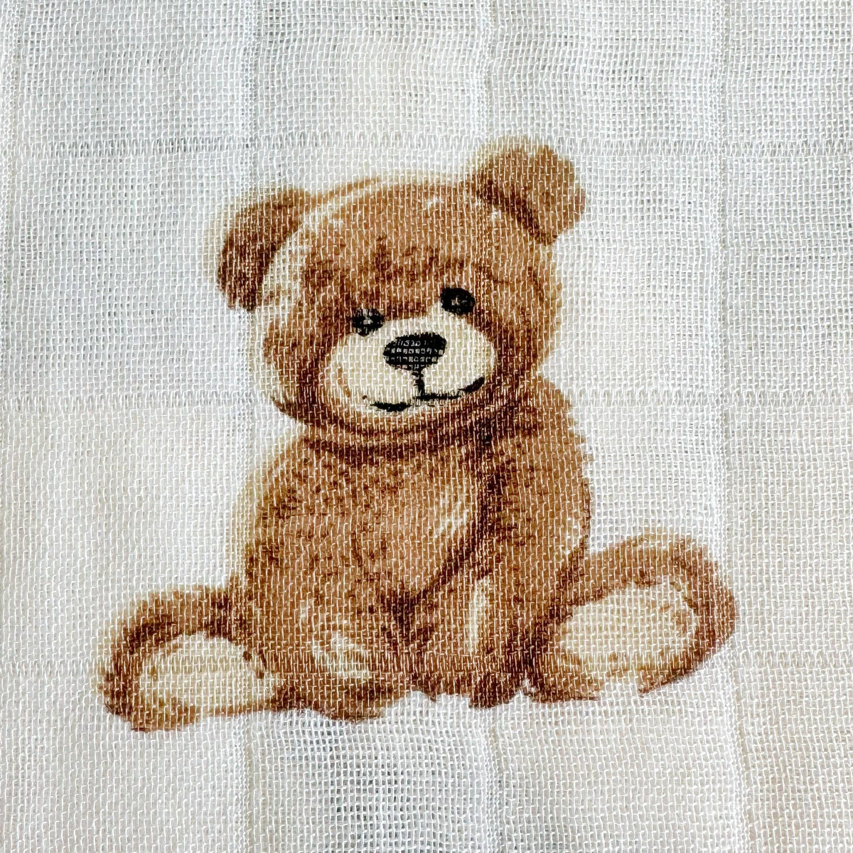 Bamboo Muslin Swaddle Baby Blanket | Teddy Bear