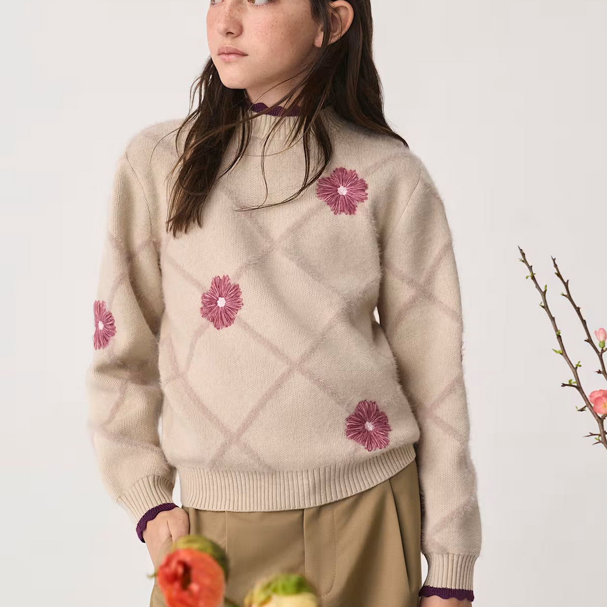 Diamond Flower Sweater