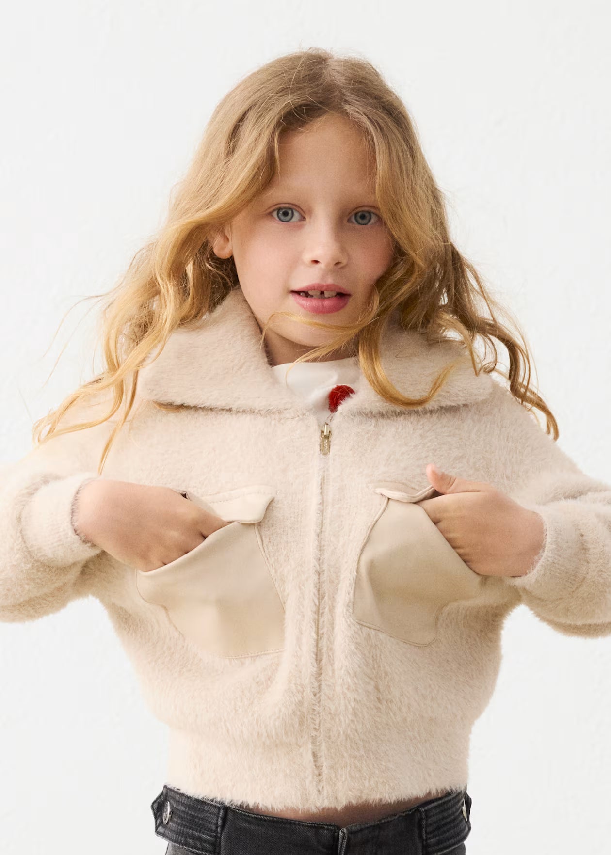 Zip-Up Sweatshirt | Cream