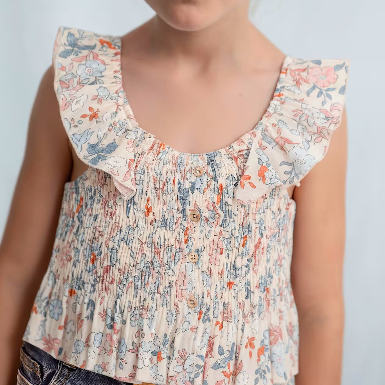 Patterned Floral Top + Skirt Set