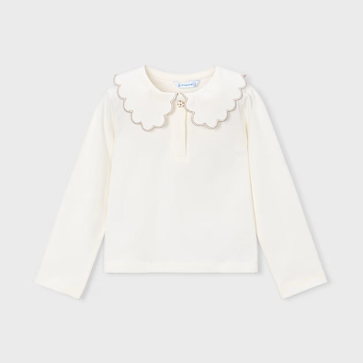 Scalloped Collar Shirt | Off-White