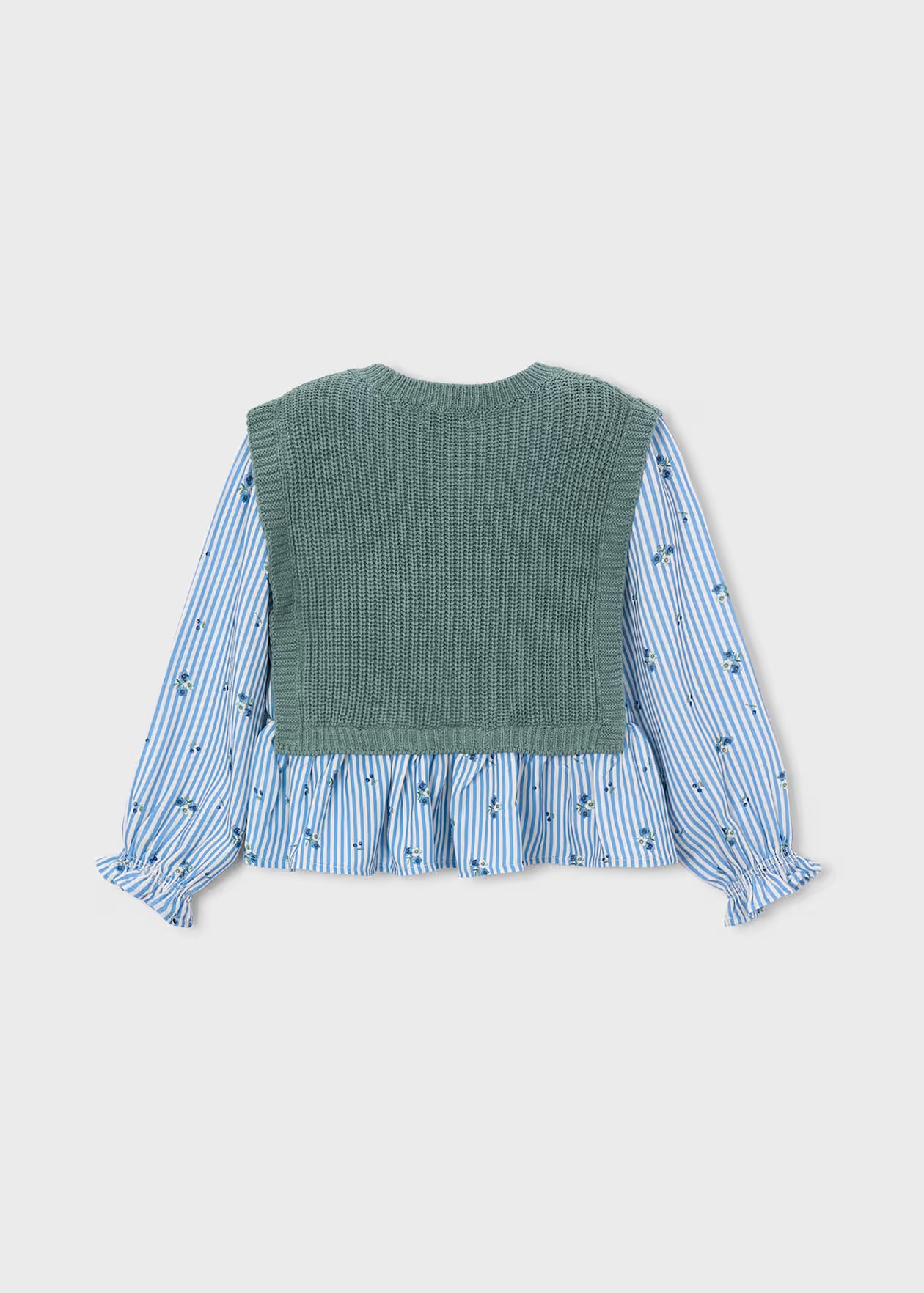 Vest Blouse | Olive Floral