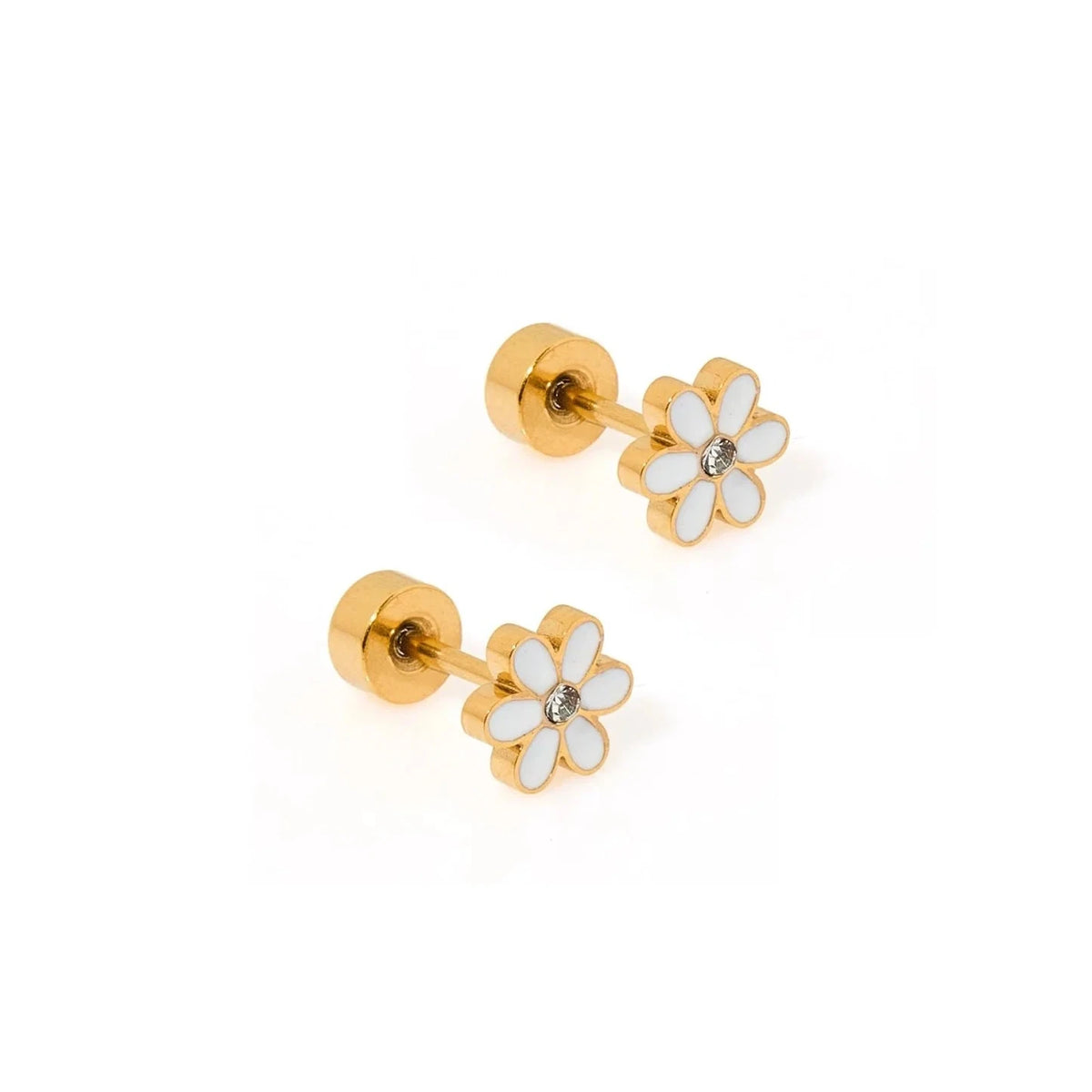 Screwback Stud Earrings | Alli White