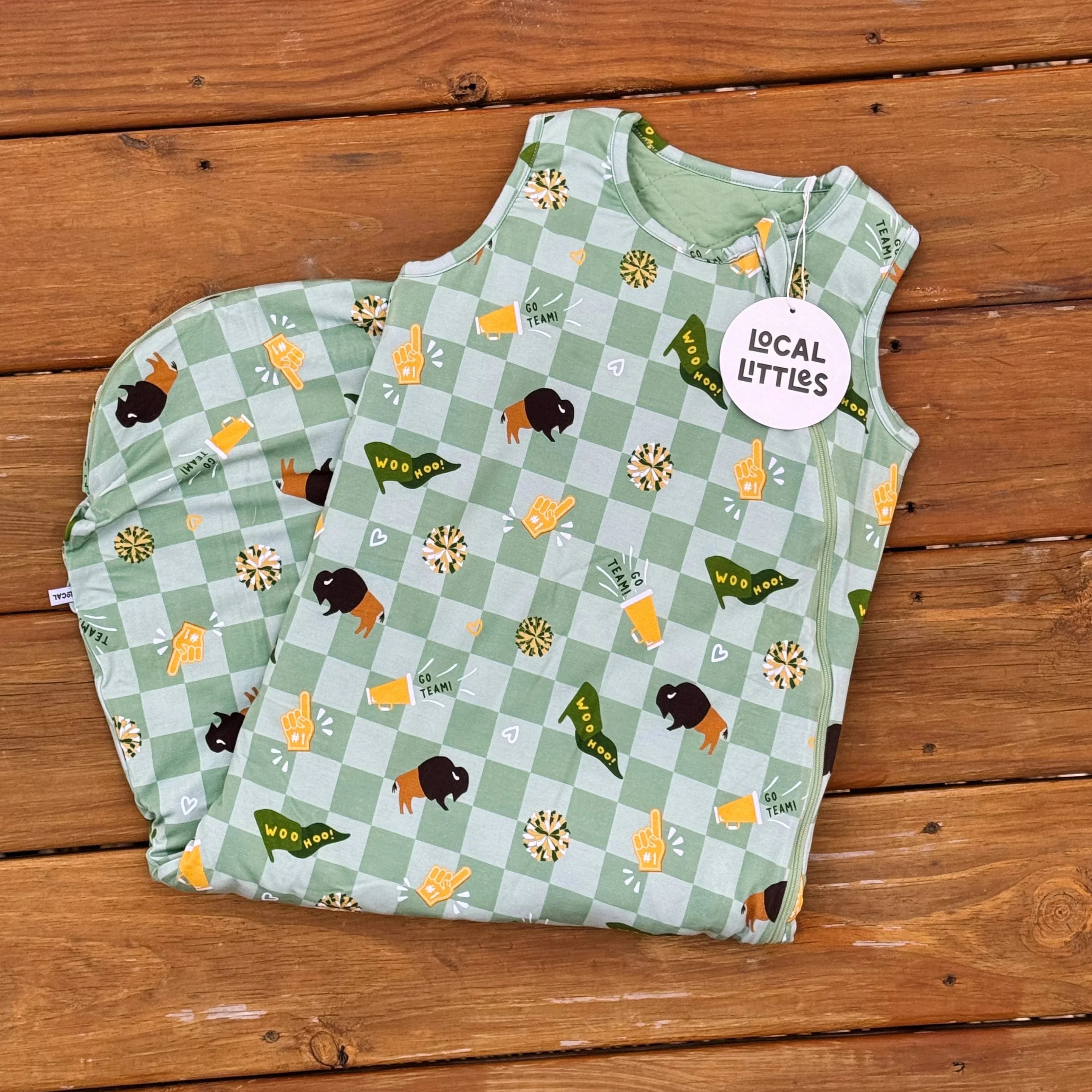 Green & Gold Rally Quilted Sleep Sack (2.5 TOG) | Local Littles