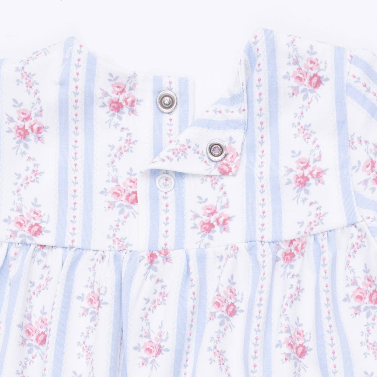 Smocked Long Sleeve Romper | Anna Floral Stripe