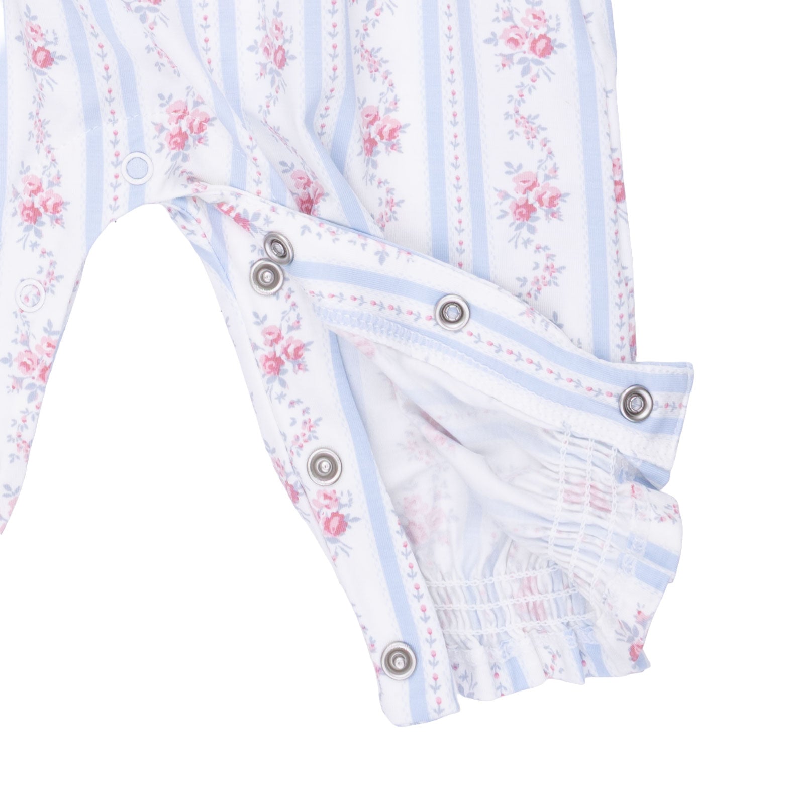 Smocked Long Sleeve Romper | Anna Floral Stripe