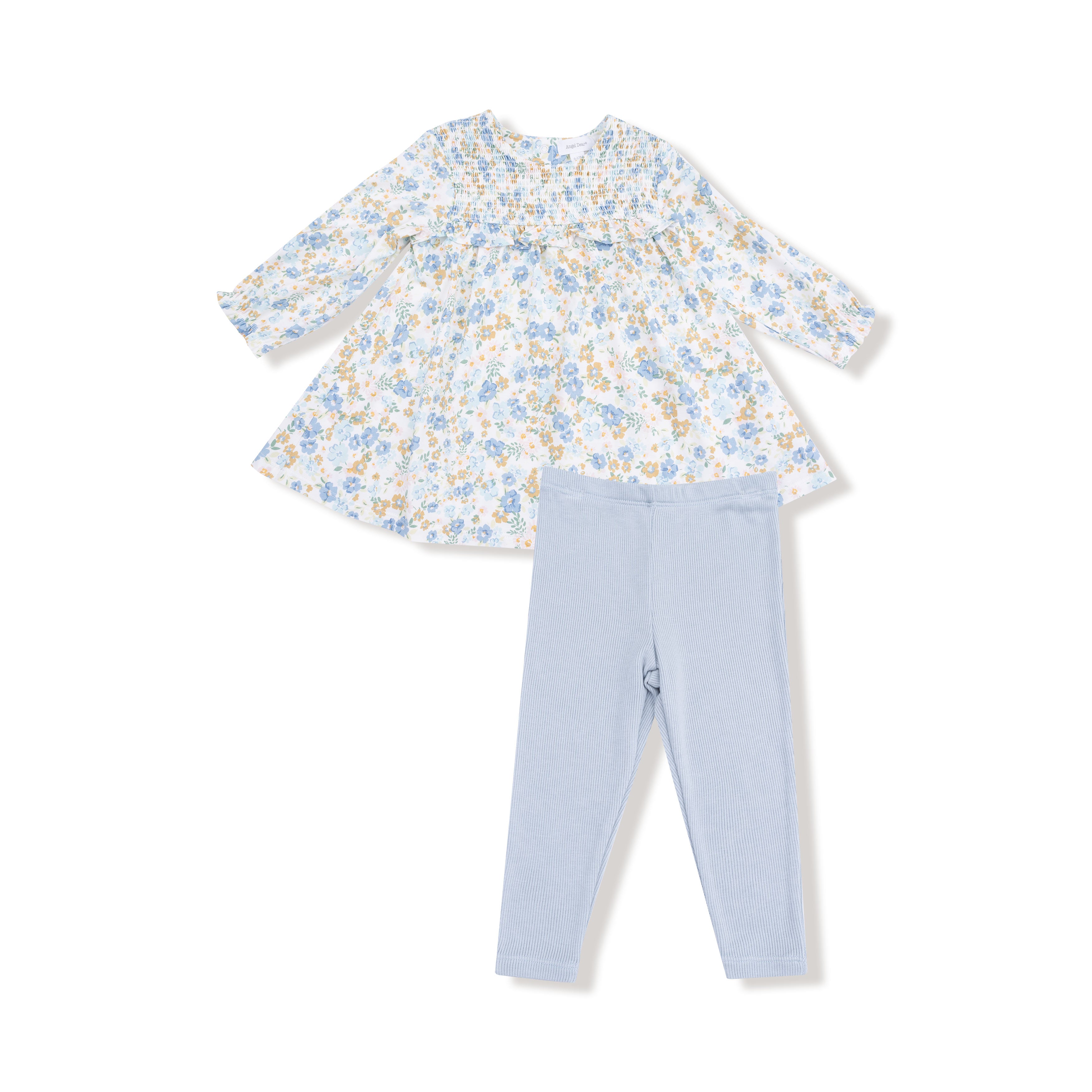 Sweet Rose Calico Dress & Rib Leggings