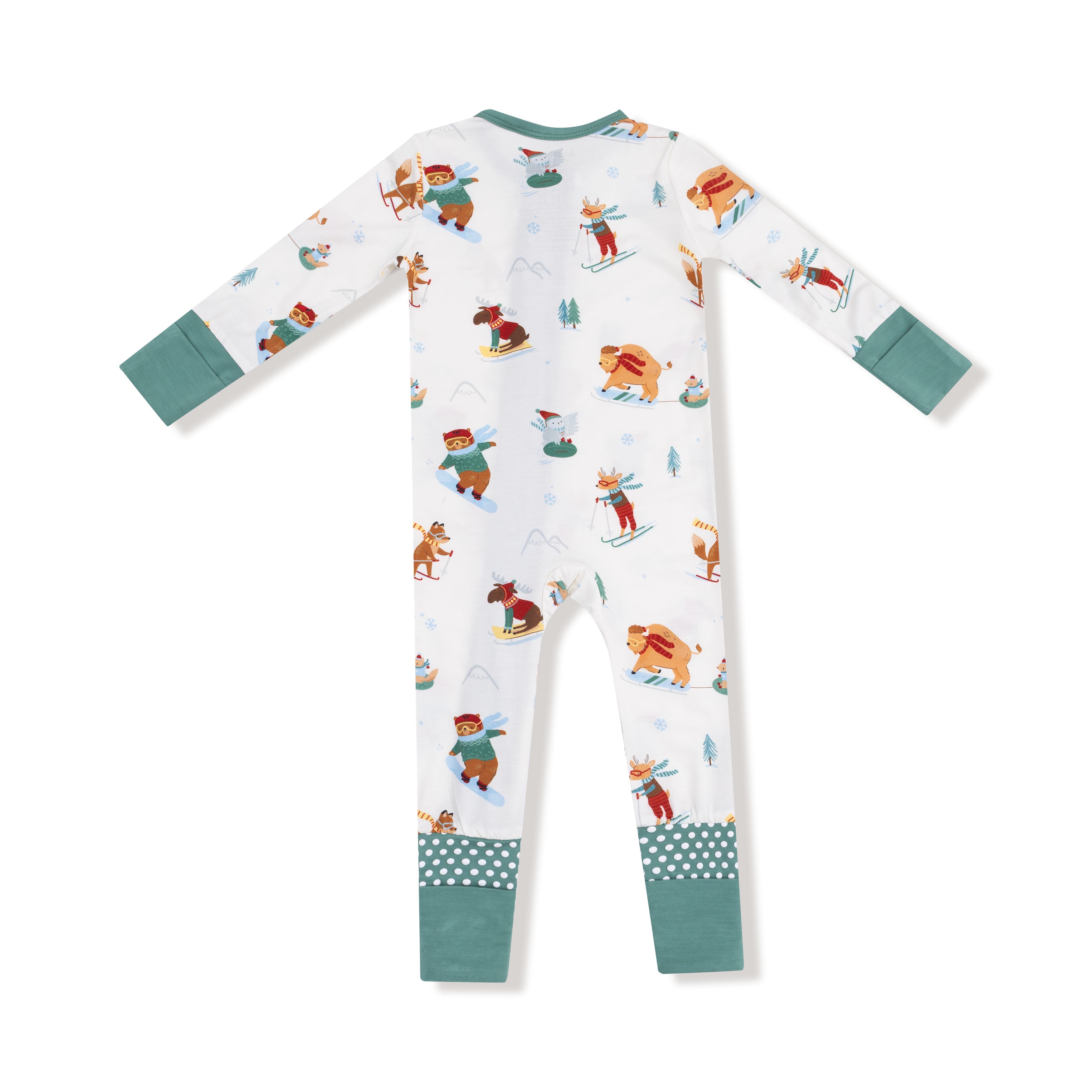 Winter Animal Sports 2 Way Zipper Romper