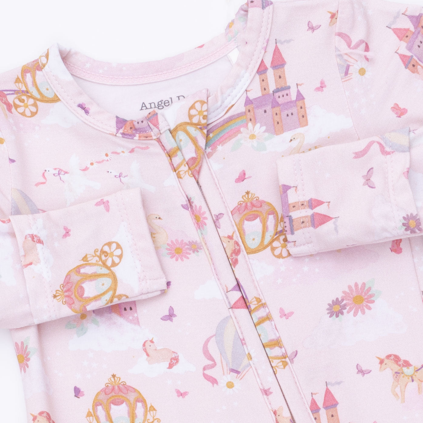 2 Way Zipper Ruffle Footie | Princess Unicorns & Castle