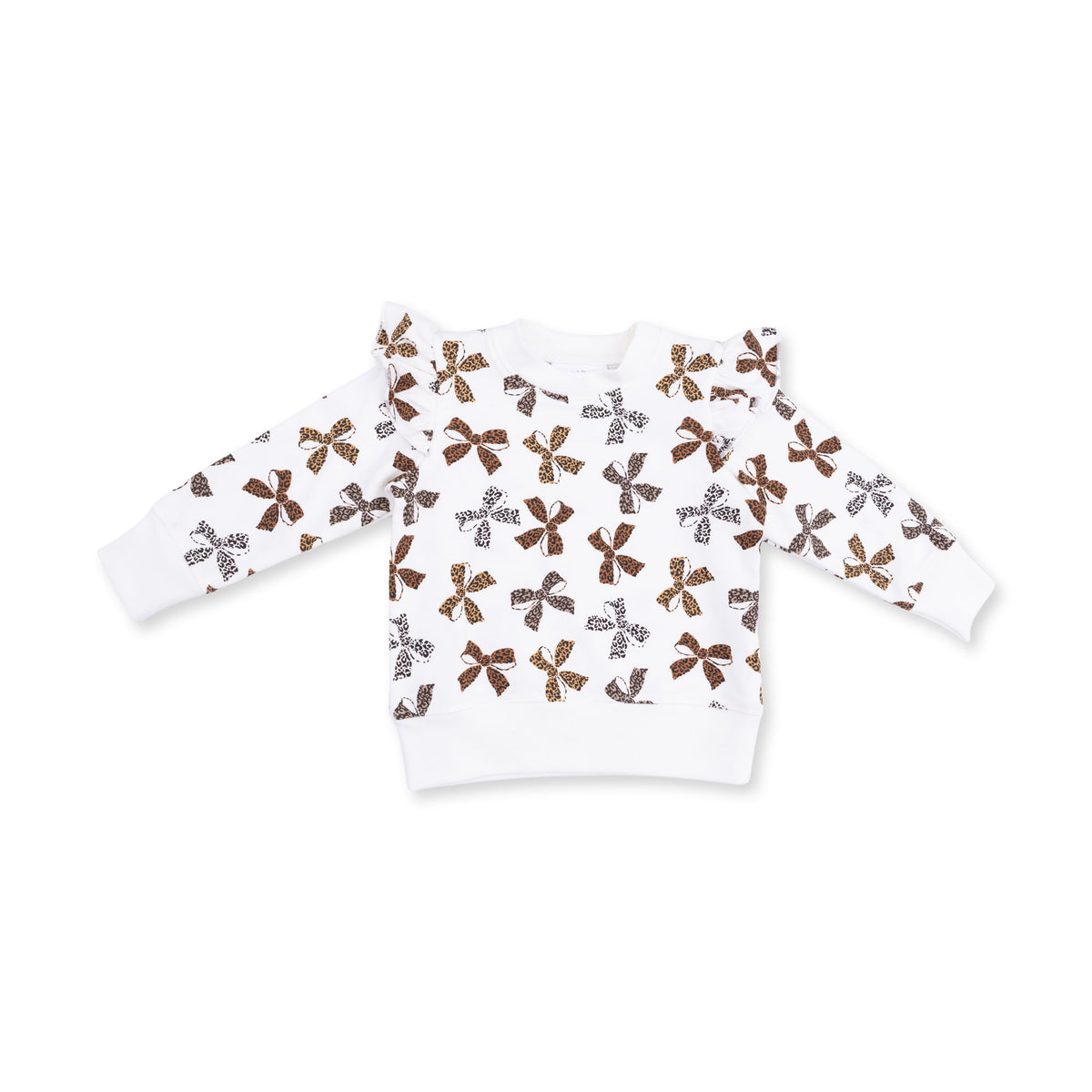 Ruffle Sweatshirt | Leopard French Terry