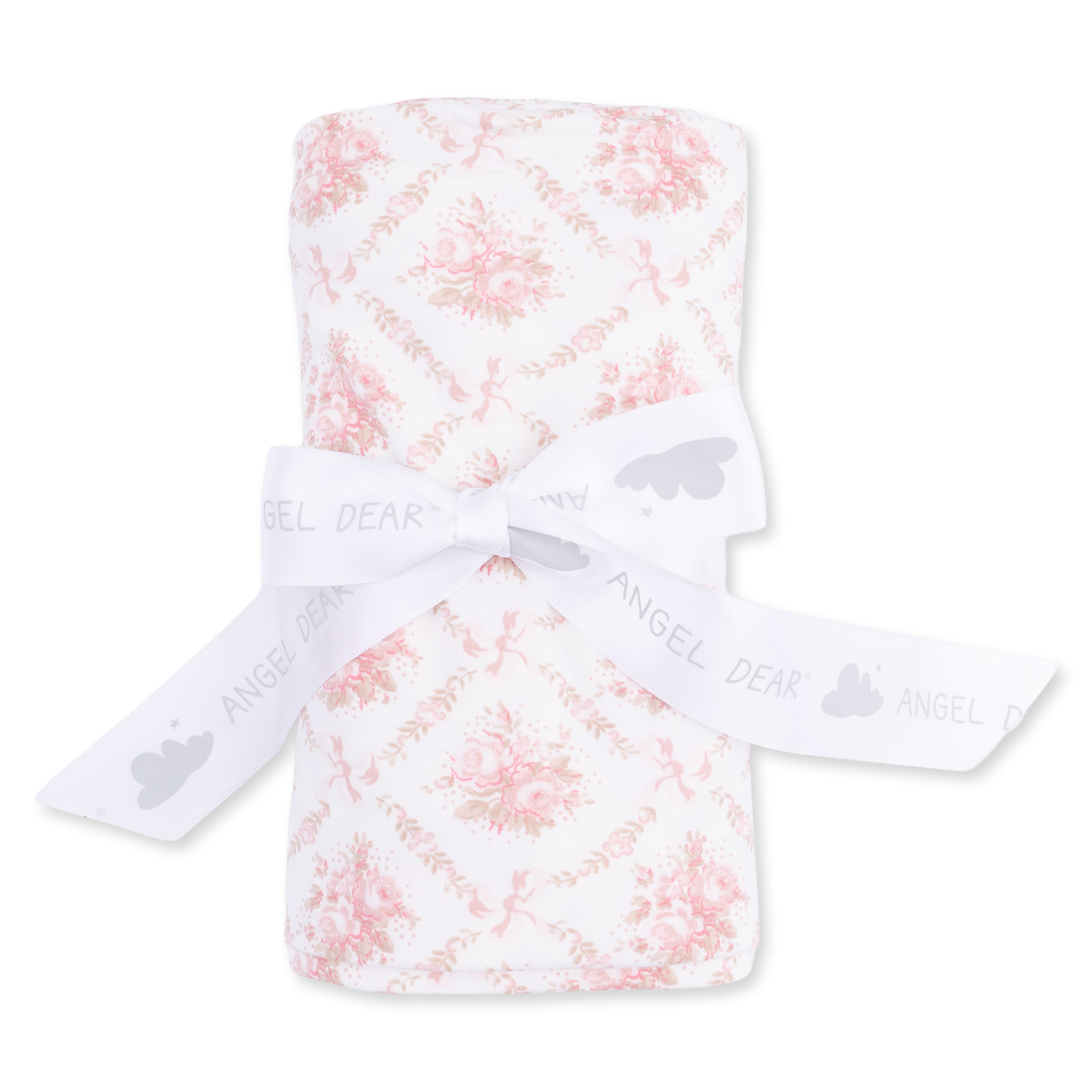 Swaddle Blanket | Rose Bow Lattice