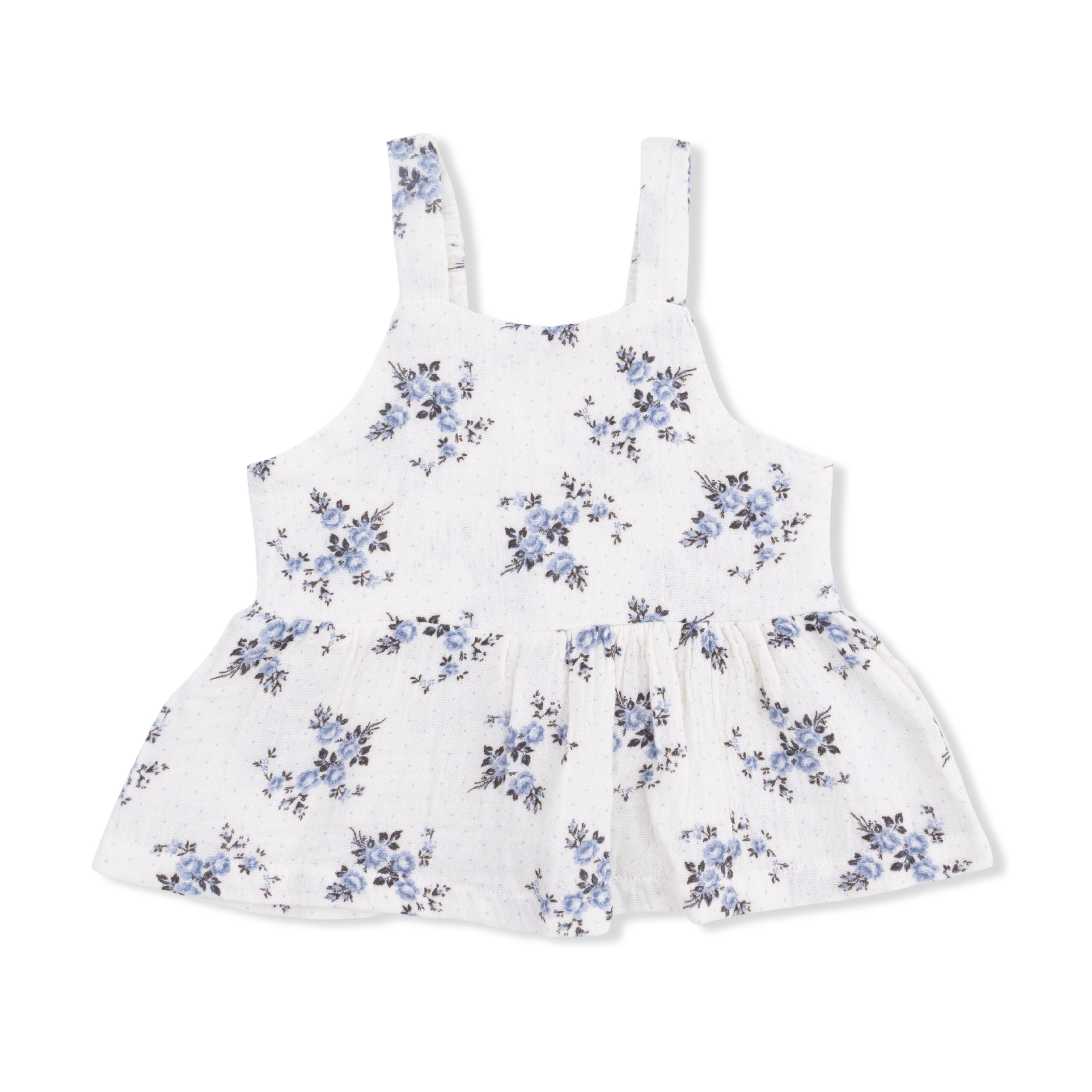 Peplum Tank w/ Smocked Waist Pant | Belle Rosette Dot