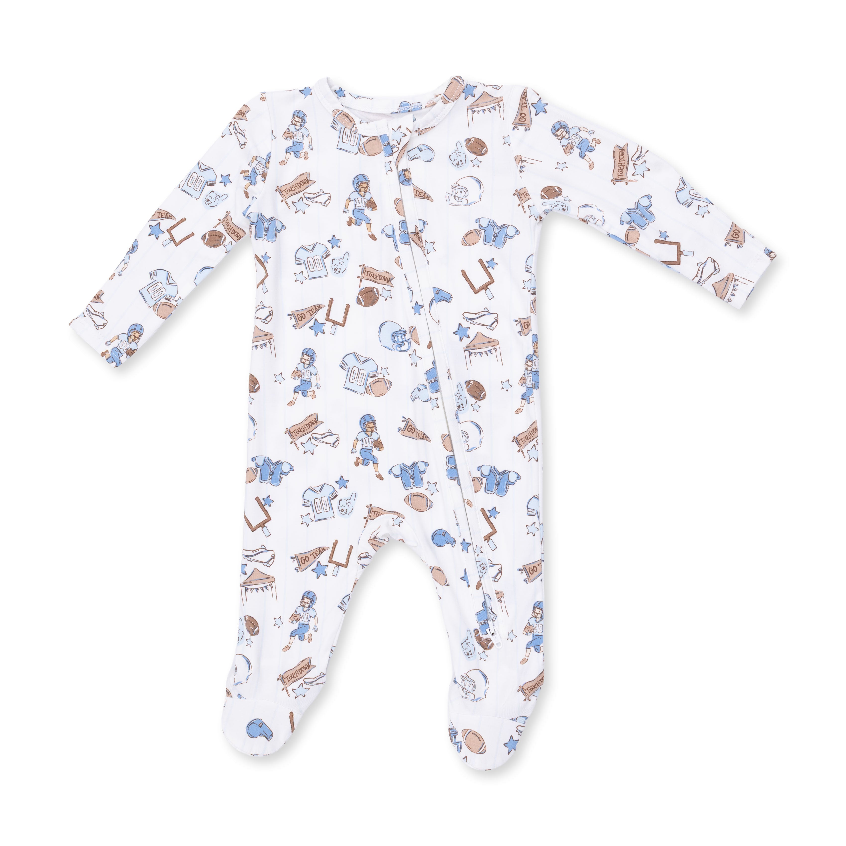 2 Way Zipper Footie | Football Nursery