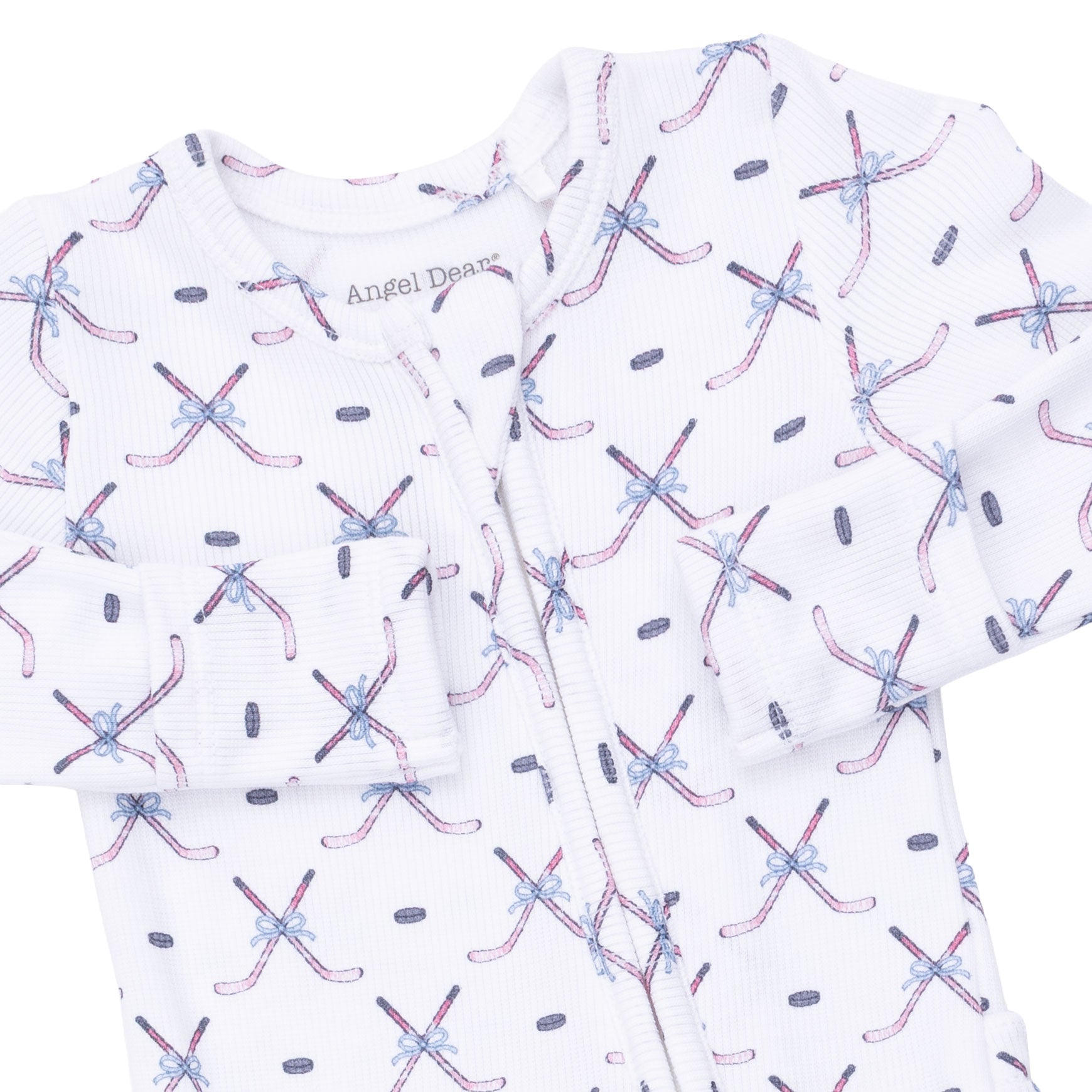 2 Way Zipper Ruffle Footie | Simple Hockey Pink