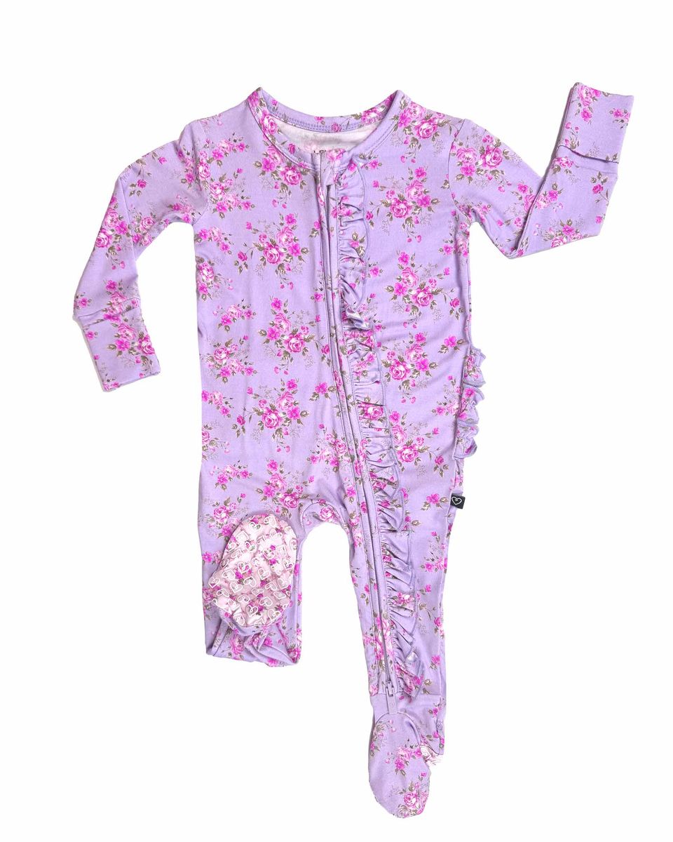 Sylvie Ruffled Zippered Footie