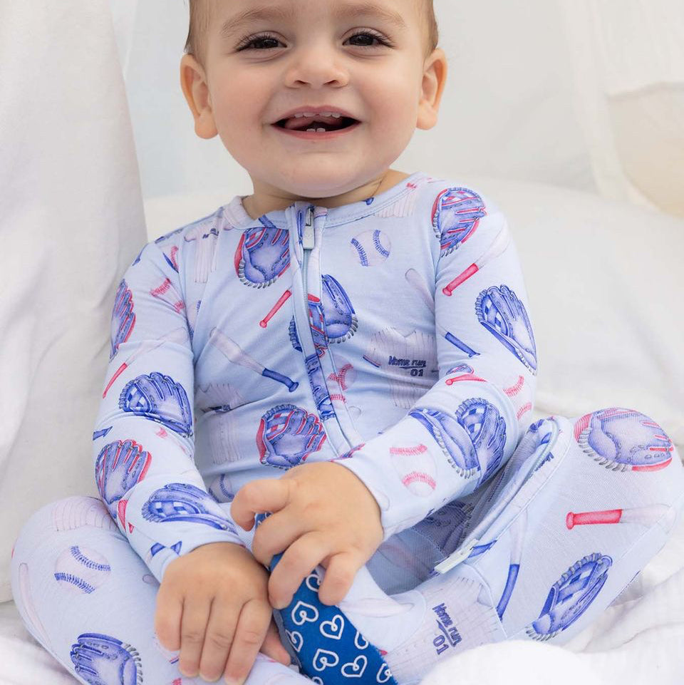 Home Run Zippered Footie